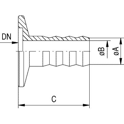 Übergangsflansch DN16 KF-Welle, 1002928 [U14515], Vakuumpumpen