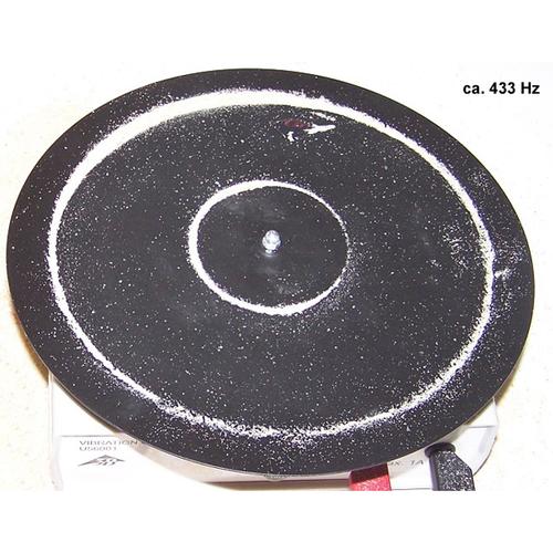Chladni-Platte, rund, 
Zubehör Vibrationsgenerator
(3B Scientific, Art.-Nr.: 1000701) -
zur Erzeugung von Klangfiguren nach Chladni, 1000705 [U56005], Schwingungen