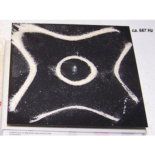 Chladni-Platte, quadratisch,
Zubehör Vibrationsgenerator
(3B Scientific, Art.-Nr.: 1000701) - 
zur Erzeugung von Klangfiguren nach Chladni, 1000706 [U56006], Mechanische Wellen