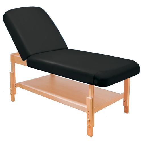 3B Massageliege Deluxe mit verstellbarer Rückenlehne, Naturholzgestell, schwarze Polsterung, 1018686 [W60637], Akupunktur Möbel