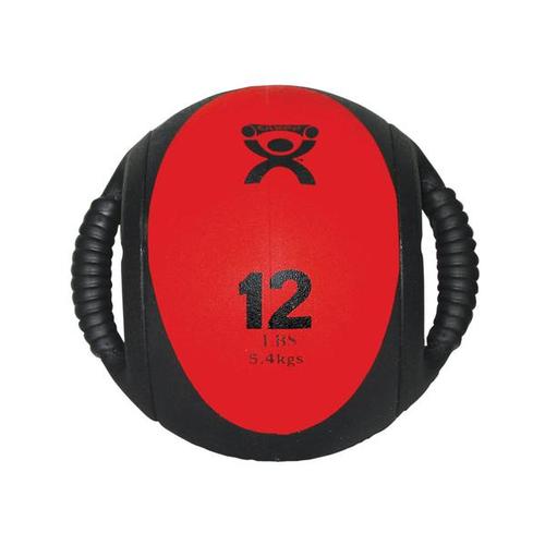 Medizinball aus Gummi mit Doppelgriff CanDo® - 5,5 kg - rot | Alternative zu Kurzhanteln, 1015467 [W67562], Gymnastikbälle